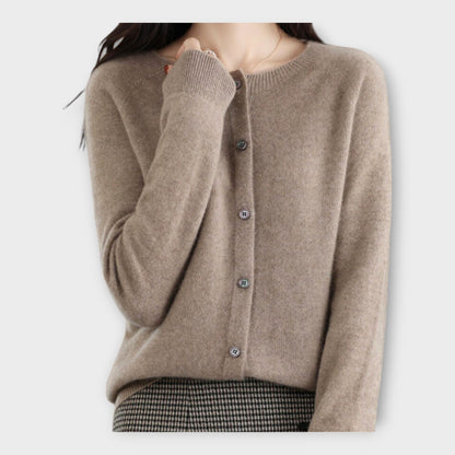 Elegante Feine Strickjacke mit Knopfleiste für Damen | Isabella -13