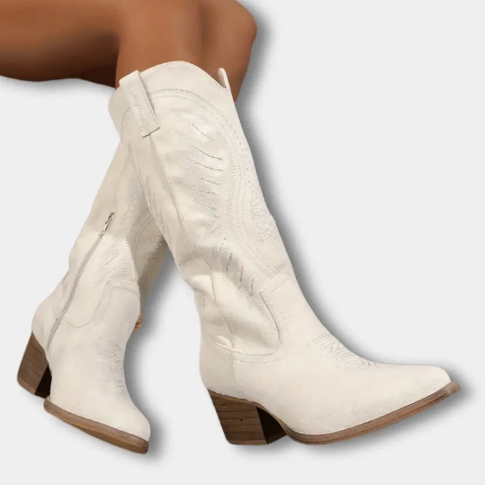Klassische Premium Cowboystiefel mit Absatz für Damen | Iris -12