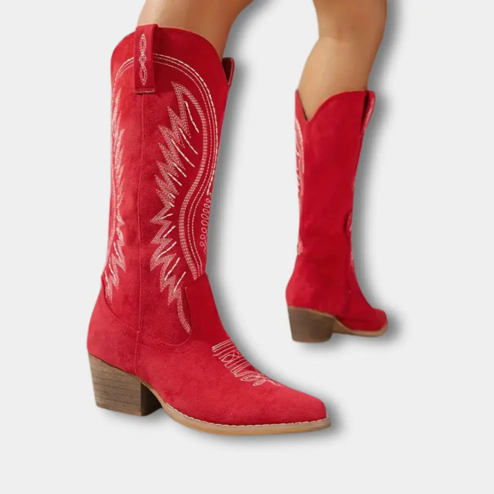 Klassische Premium Cowboystiefel mit Absatz für Damen | Iris -17
