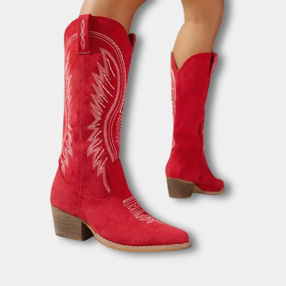 Klassische Premium Cowboystiefel mit Absatz für Damen | Iris -17