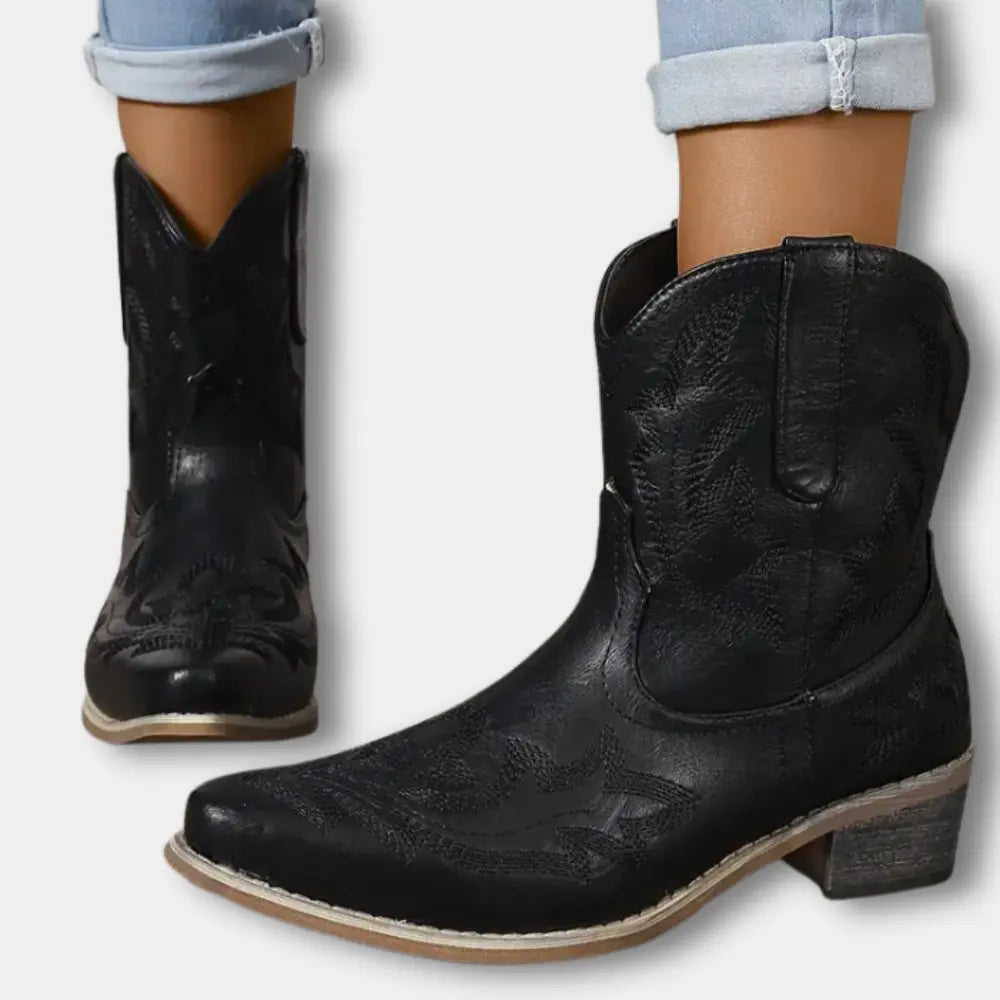 Klassische Hochwertige Cowboystiefel mit Stickerei für Damen | Jody -3