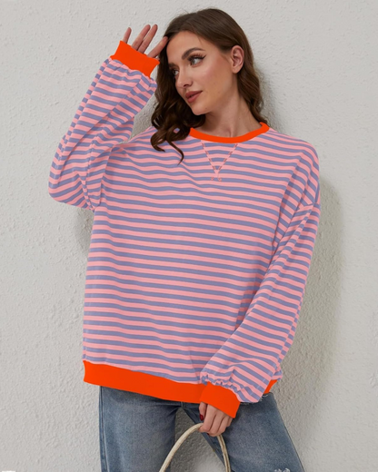 Gestreiftes Oversized Sweatshirt für Damen | Marisa