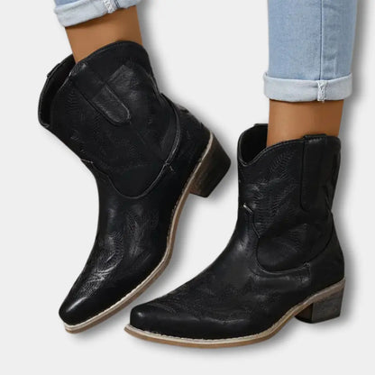 Klassische Hochwertige Cowboystiefel mit Stickerei für Damen | Jody -1