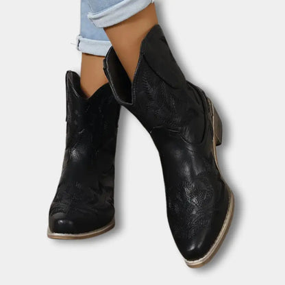 Klassische Hochwertige Cowboystiefel mit Stickerei für Damen | Jody -2