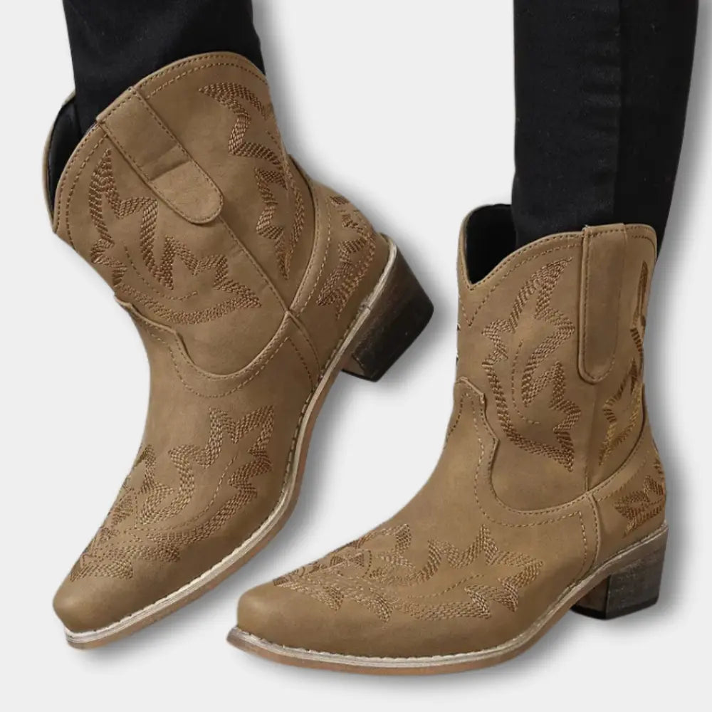 Klassische Hochwertige Cowboystiefel mit Stickerei für Damen | Jody -4
