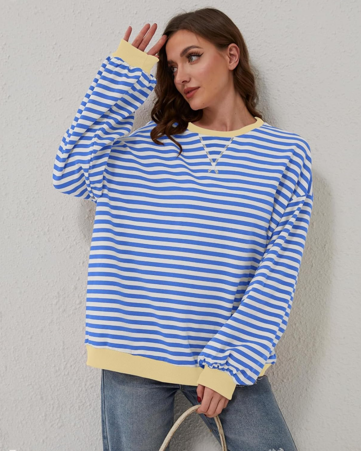 Gestreiftes Oversized Sweatshirt für Damen | Marisa