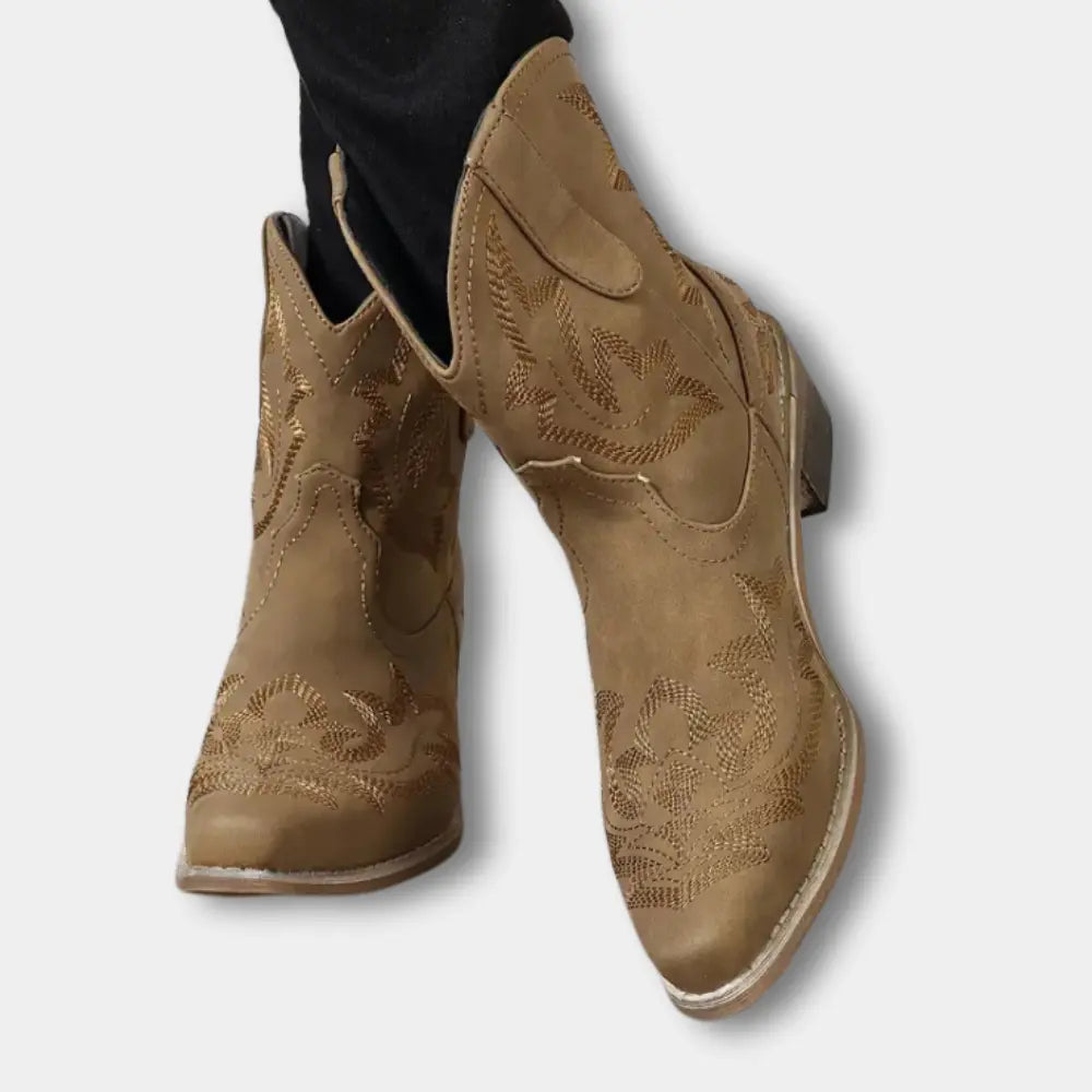 Klassische Hochwertige Cowboystiefel mit Stickerei für Damen | Jody -5
