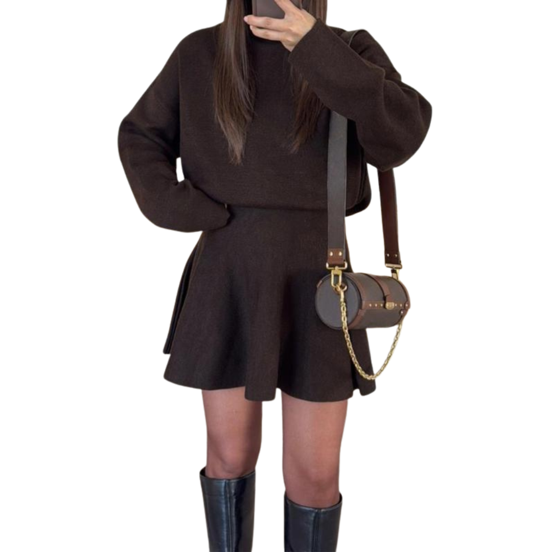 Strickkleid mit halbem Stehkragen für Damen | Celina