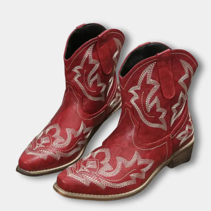 Klassische Hochwertige Cowboystiefel mit Stickerei für Damen | Jody -11