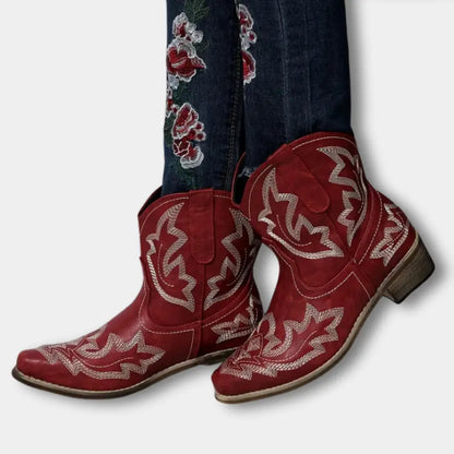 Klassische Hochwertige Cowboystiefel mit Stickerei für Damen | Jody -12