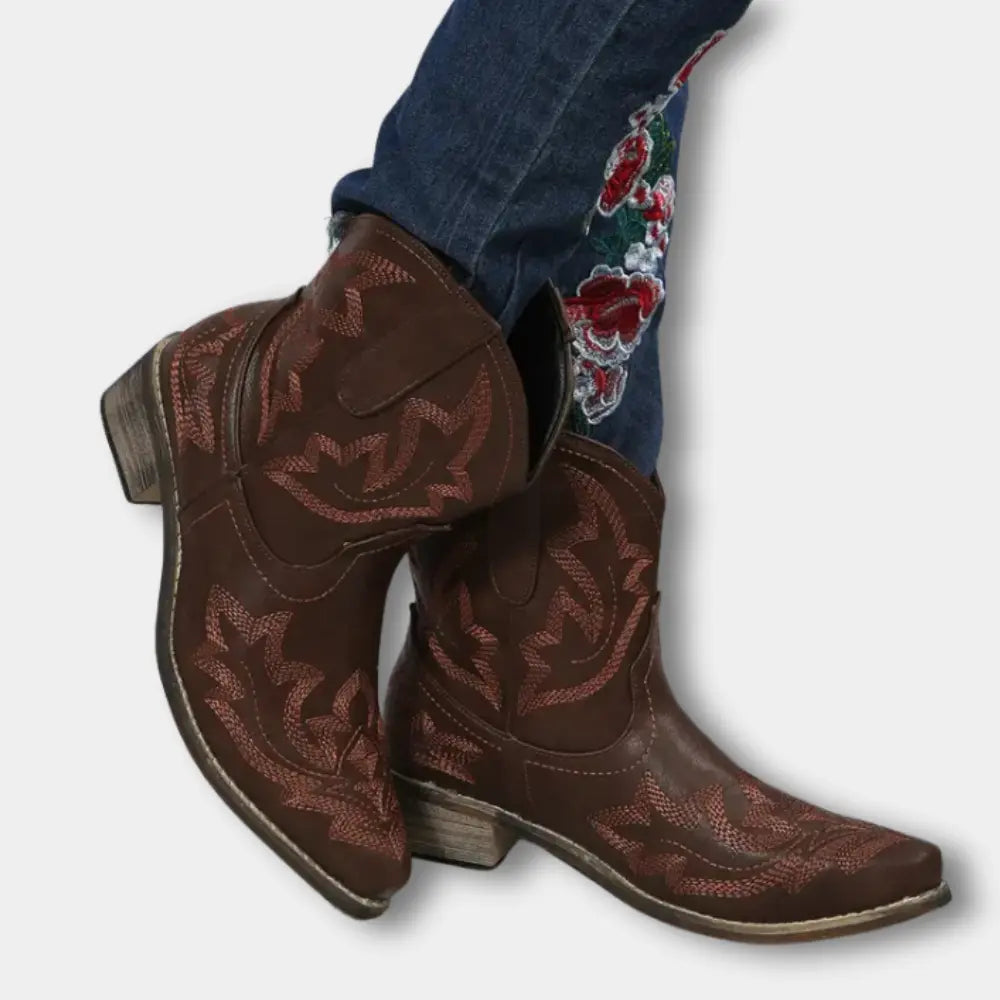 Klassische Hochwertige Cowboystiefel mit Stickerei für Damen | Jody -8