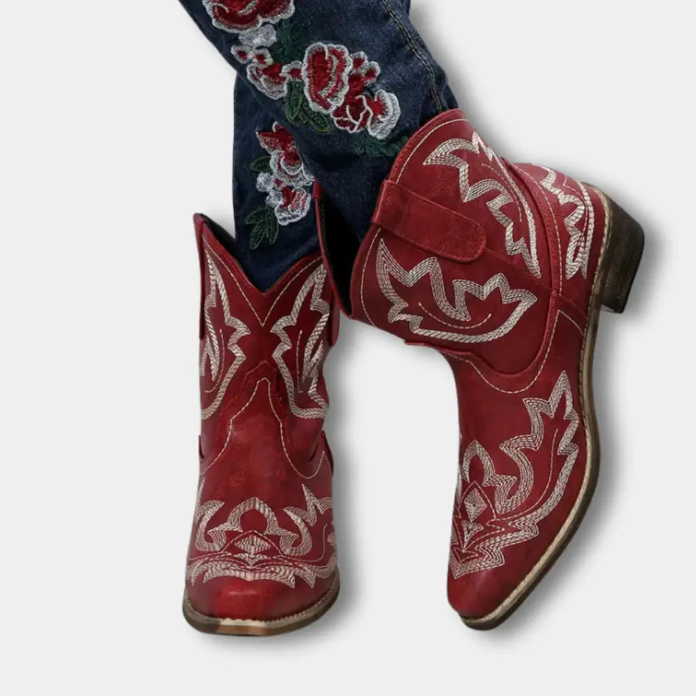 Klassische Hochwertige Cowboystiefel mit Stickerei für Damen | Jody -10