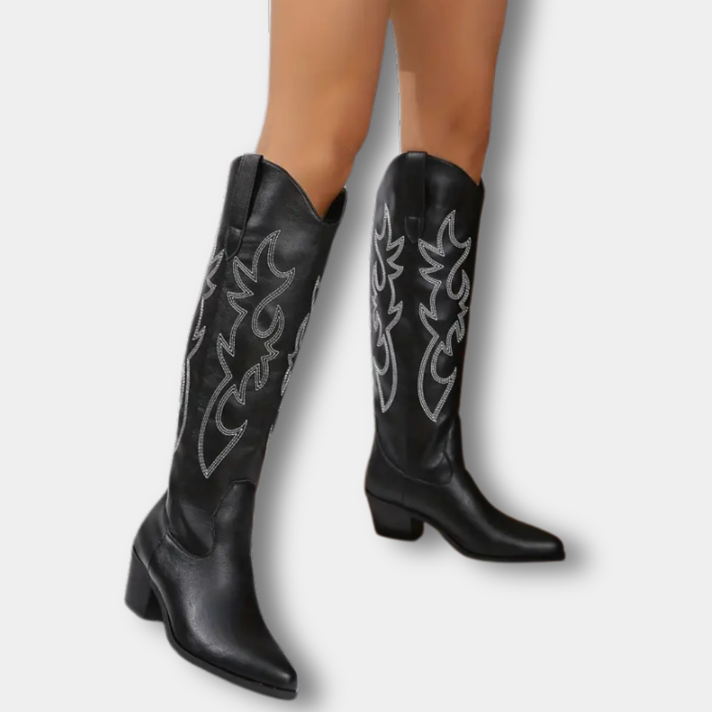 Moderne Premium Cowboystiefel mit Stickerei für Damen | Jill -1