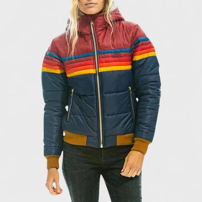 Leichte Steppjacke Streifen für Frauen | Elvara -2