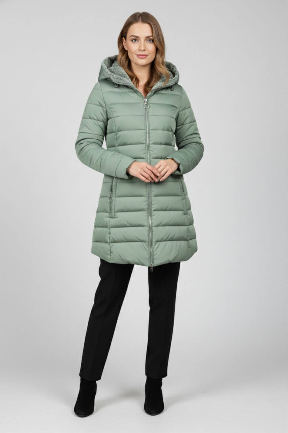 Lange Pufferjacke für Frauen | Elvaria -9