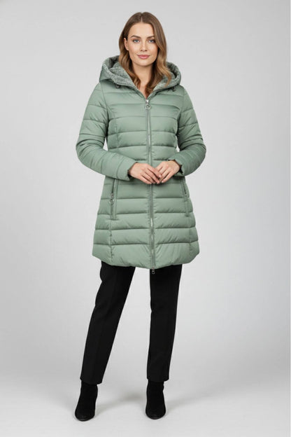 Lange Pufferjacke für Frauen | Elvaria -9