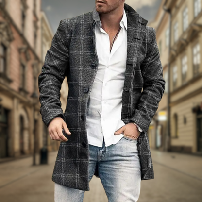 Moderner Raffinierter Mantel mit taillierter Passform für Herren | Adrián -2
