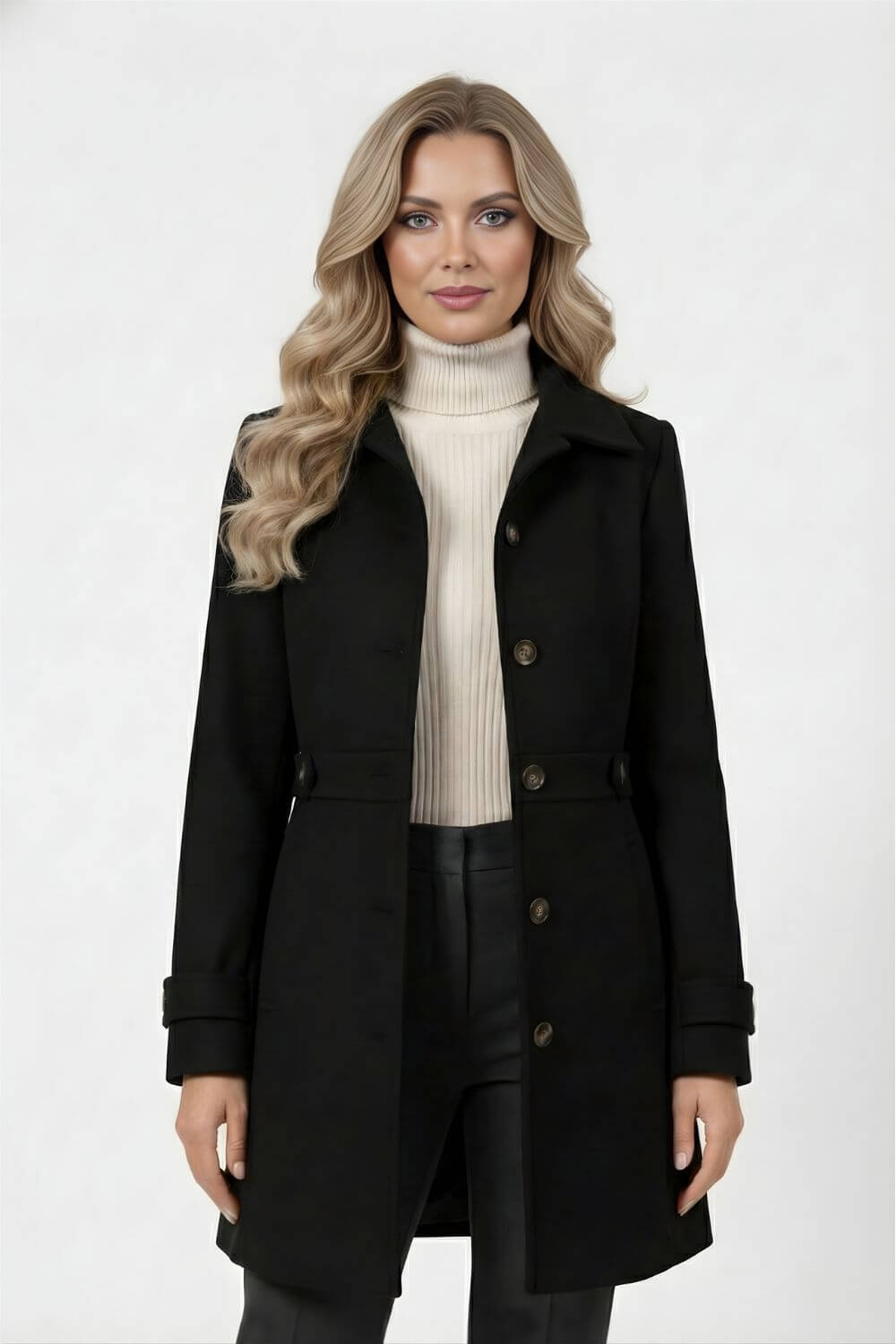 Eleganter Wintermantel Gürtel Knopfleiste für Männer | Alverine -1
