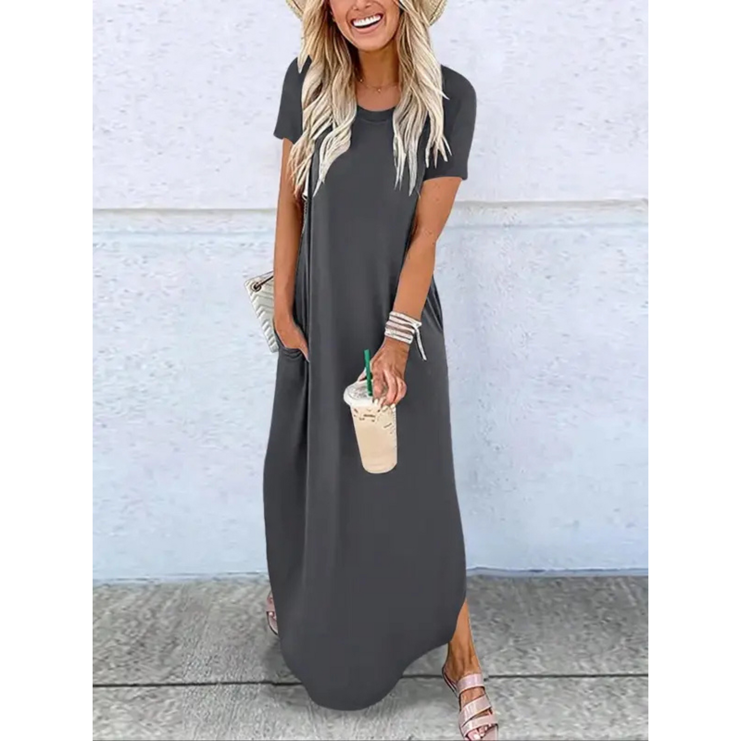 Rundhals-Maxikleid für den Sommer | RELNA