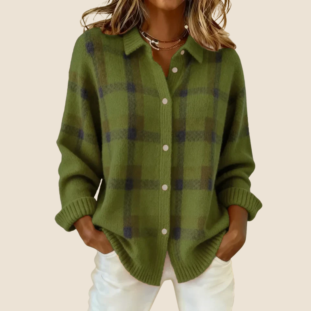 Karierter Pullover Kragen für Frauen | Seraphine -8