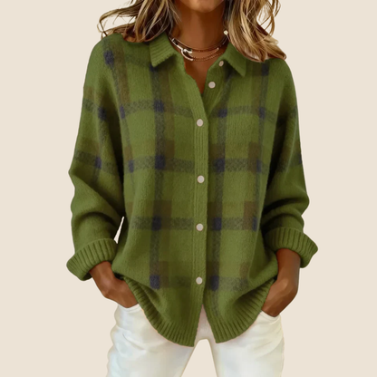 Karierter Pullover Kragen für Frauen | Seraphine -8