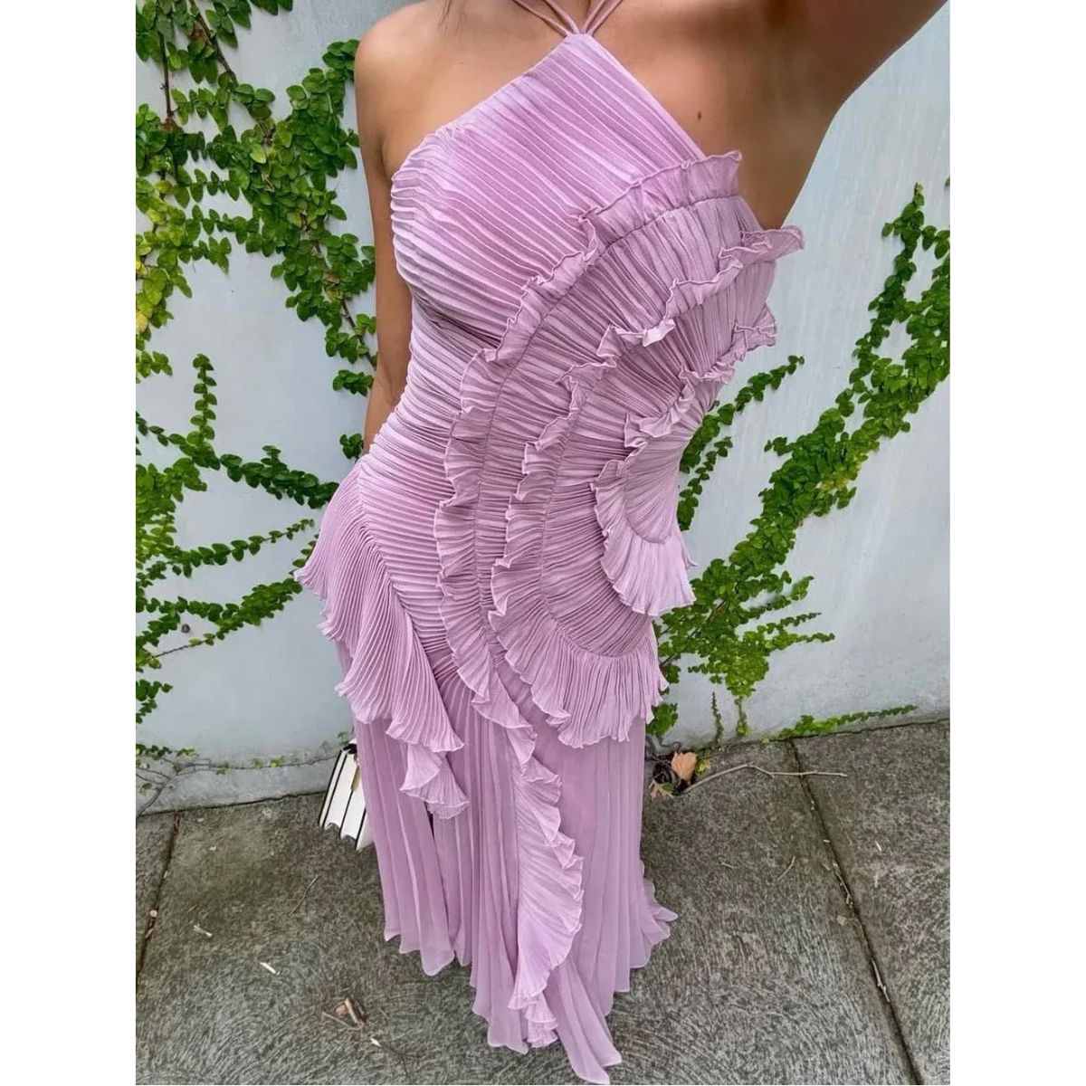 Klassisches Raffiniertes Kleid mit ärmellosem Schnitt für Damen | Kleid -9