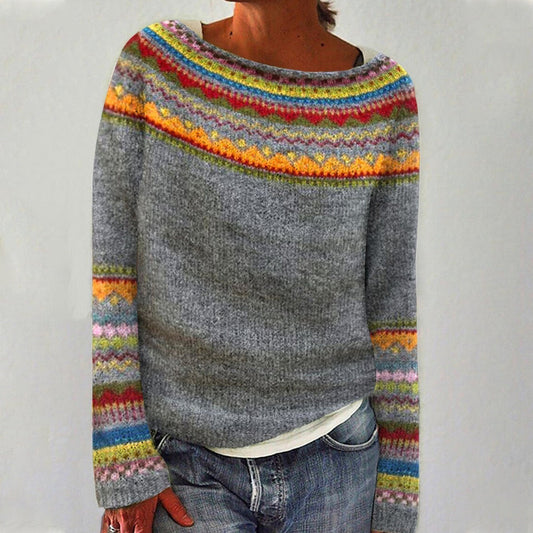 Moderner Hochwertiger Pullover mit Strick für Damen | Emily -1