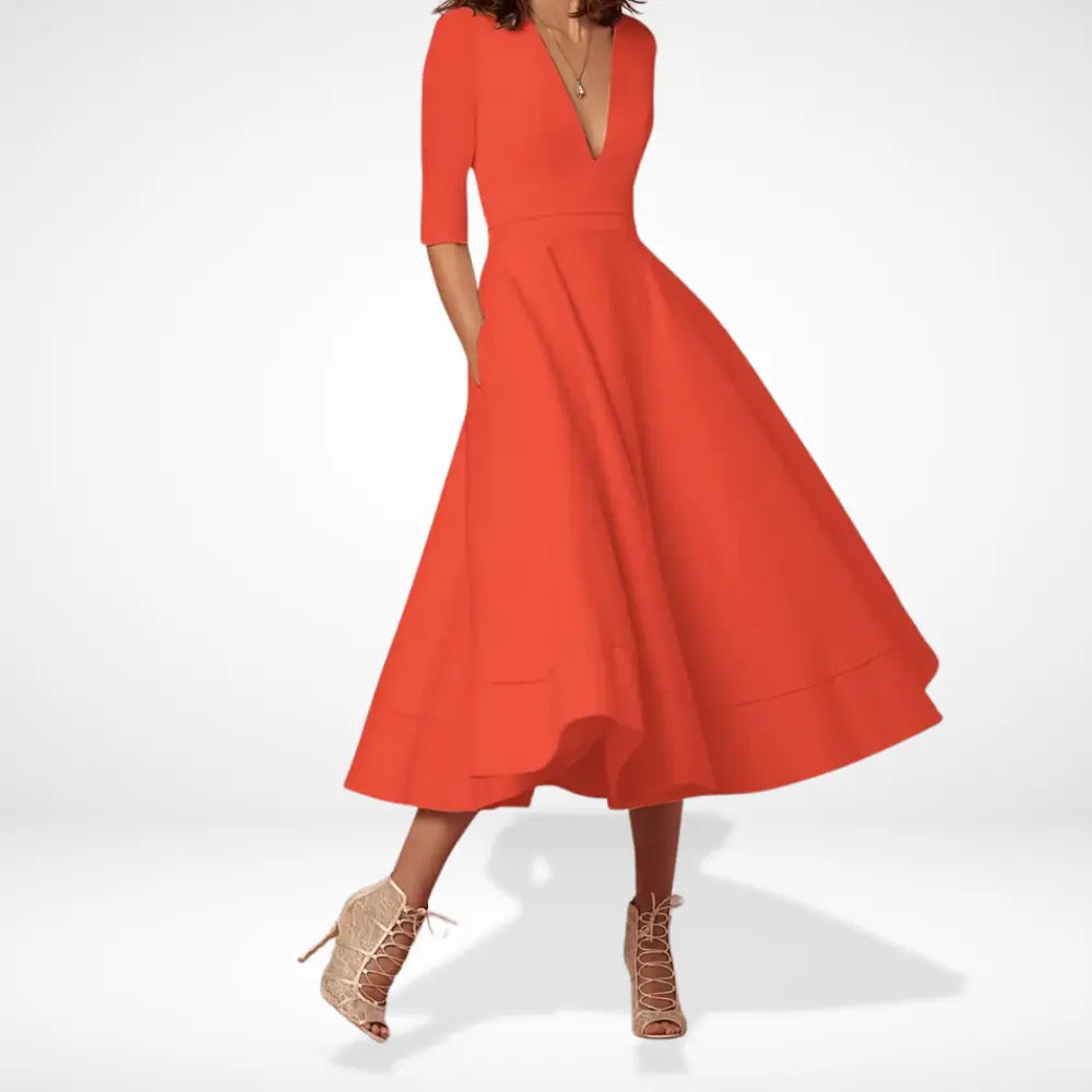 Stilvolles Edles Abendkleid mit tiefem Ausschnitt für Damen | Addie -1
