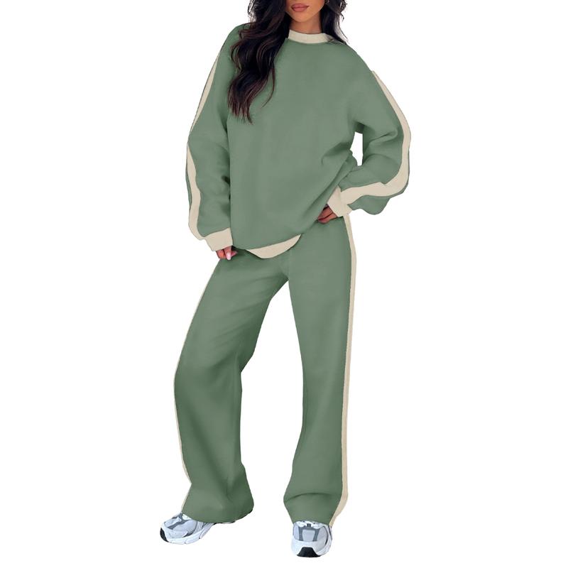 Damen Lounge-Set bequem 2-teilig mit Sweatshirt und gerader Hose | Elvara
