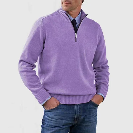 Klassischer Hochwertiger Pullover mit Stehkragen für Herren | Lucien -12