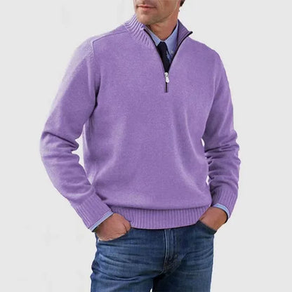 Klassischer Hochwertiger Pullover mit Stehkragen für Herren | Lucien -12