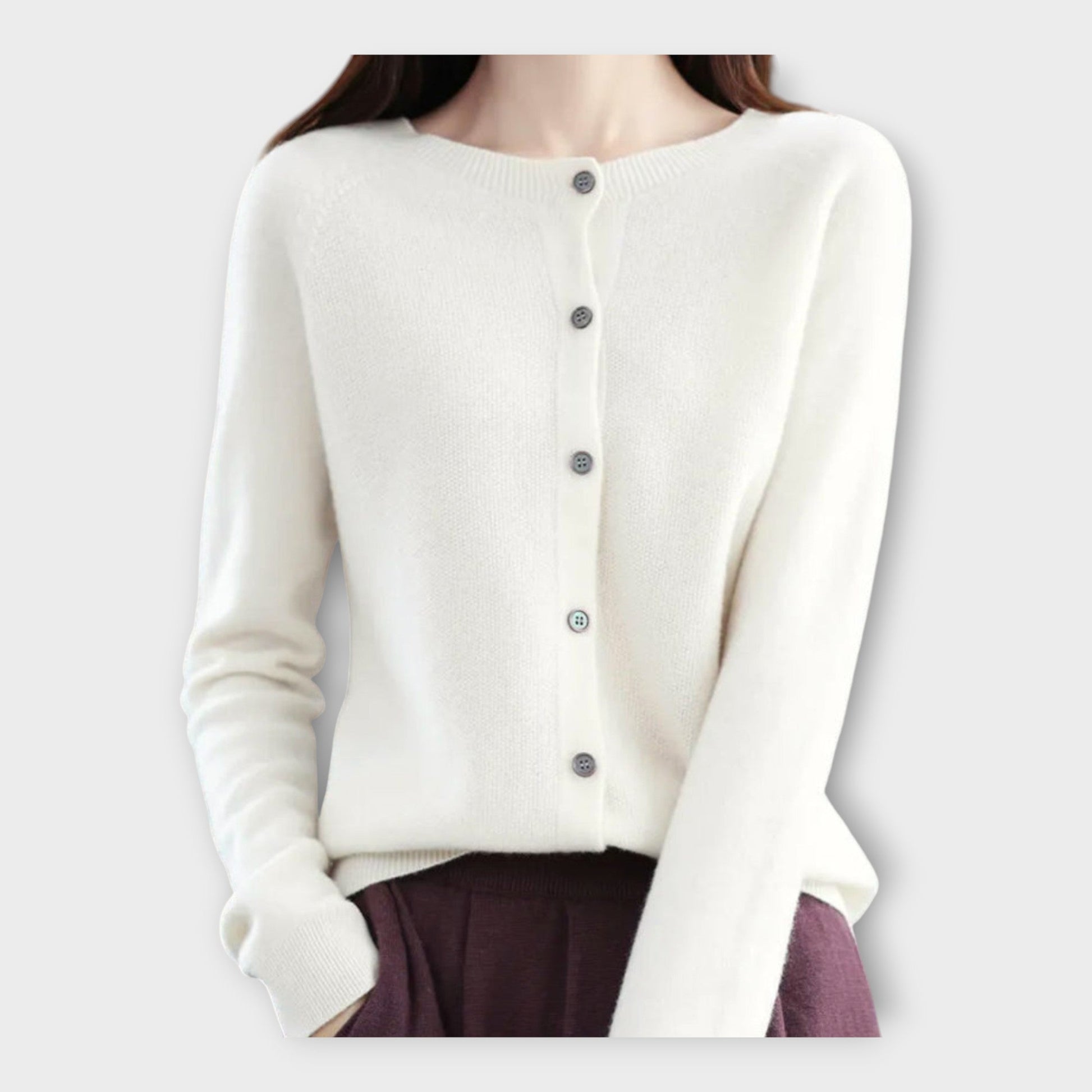Elegante Feine Strickjacke mit Knopfleiste für Damen | Isabella -2
