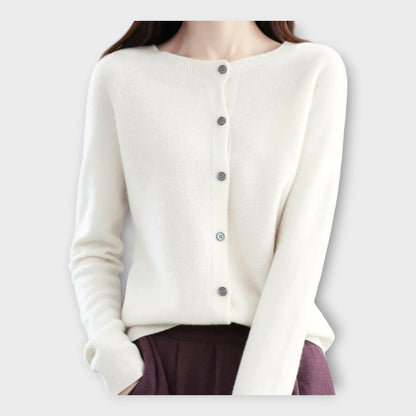 Elegante Feine Strickjacke mit Knopfleiste für Damen | Isabella -2