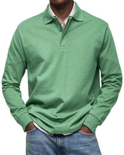 Elegantes Raffiniertes Polo Shirt mit langem Ärmel für Herren | Raffiniert -7