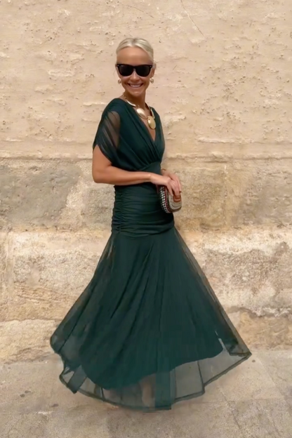 Klassisches Raffiniertes Kleid mit gekreuztem Design für Damen | Elegante Fluido -6