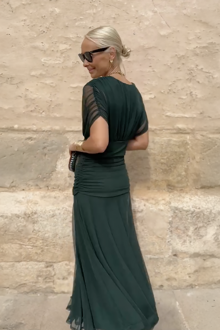 Klassisches Raffiniertes Kleid mit gekreuztem Design für Damen | Elegante Fluido -7