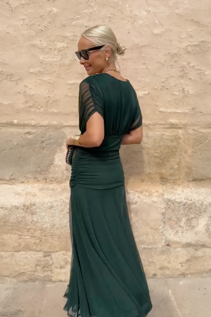 Klassisches Raffiniertes Kleid mit gekreuztem Design für Damen | Elegante Fluido -7