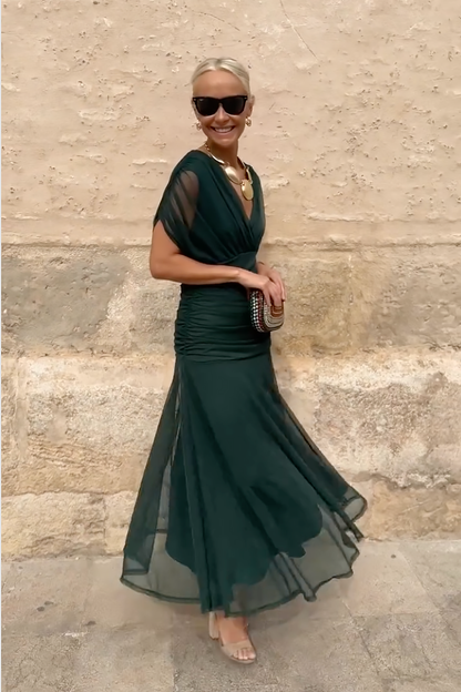 Klassisches Raffiniertes Kleid mit gekreuztem Design für Damen | Elegante Fluido -8