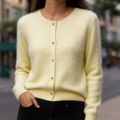 Feiner Button Sweater mit Rundhalsausschnitt für Damen | Elina