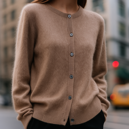 Feiner Button Sweater mit Rundhalsausschnitt für Damen | Elina