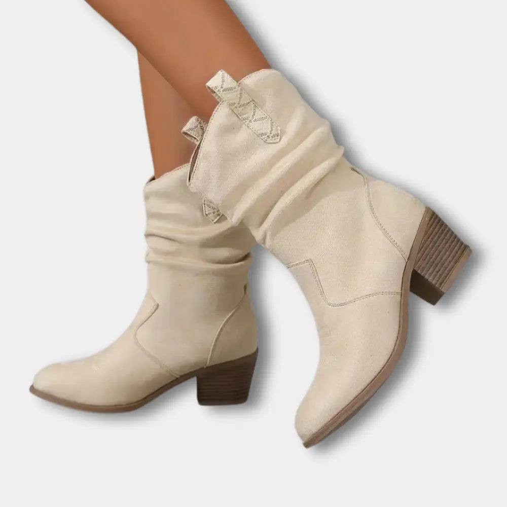Elegante Hochwertige Cowboystiefel mit gerafftem Detail für Damen | Nola -4