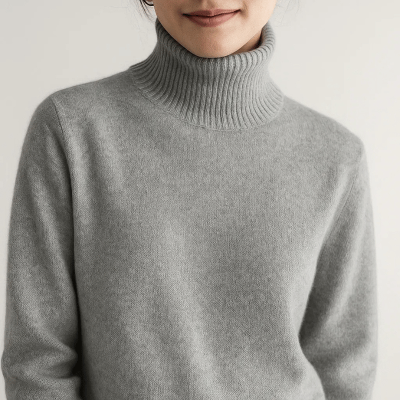 Oversized Rollkragenpullover Silhouette für Frauen | Elowira -3