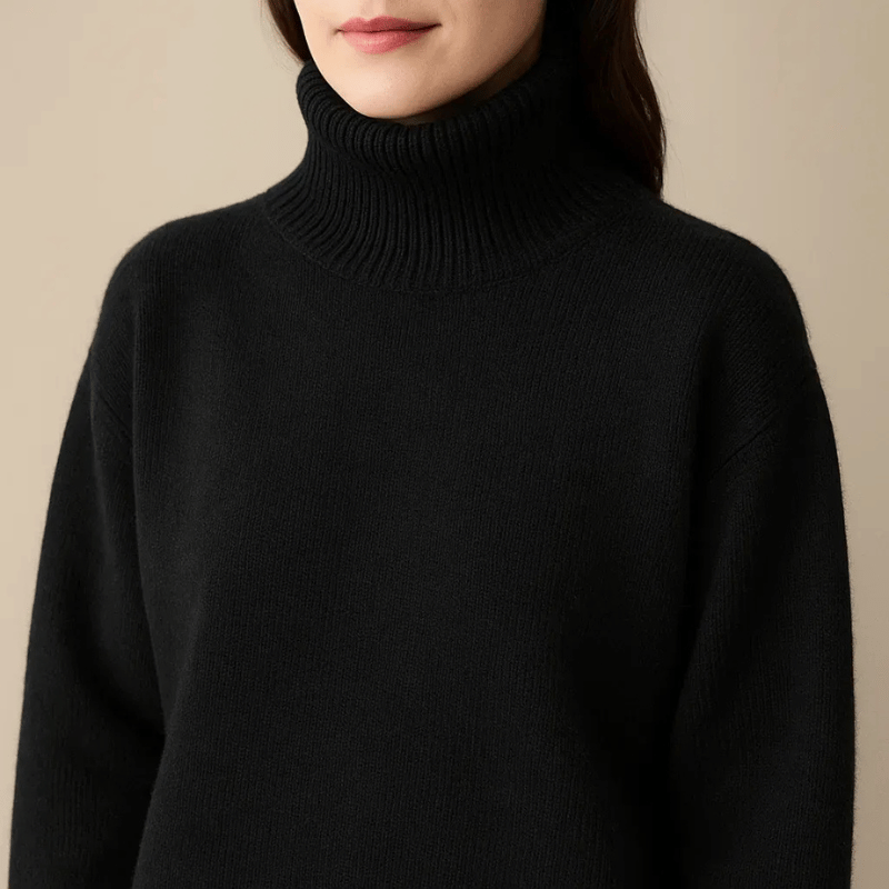 Oversized Rollkragenpullover Silhouette für Frauen | Elowira -5