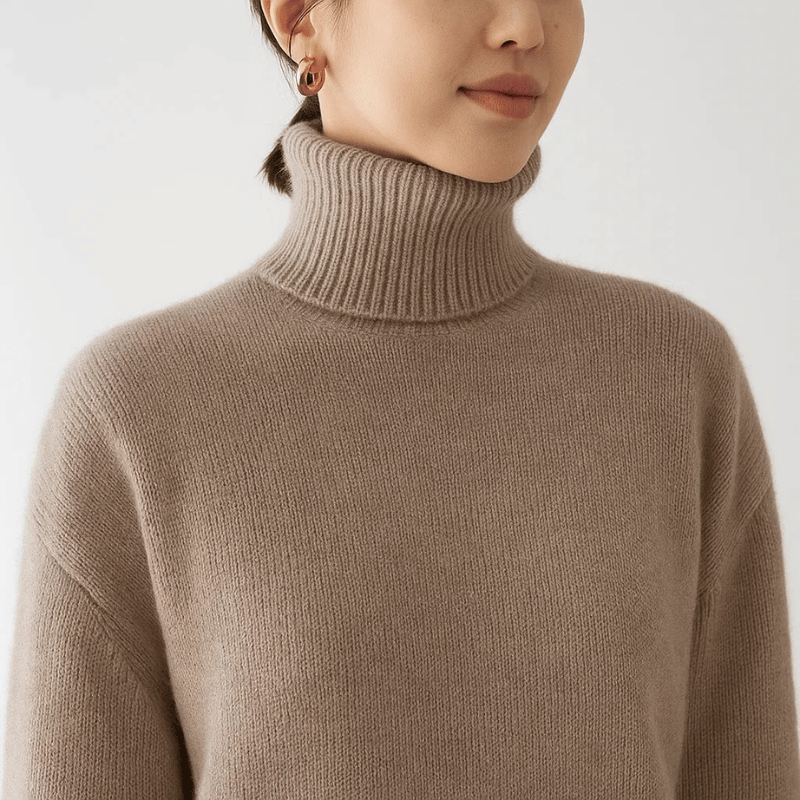 Oversized Rollkragenpullover Silhouette für Frauen | Elowira -4