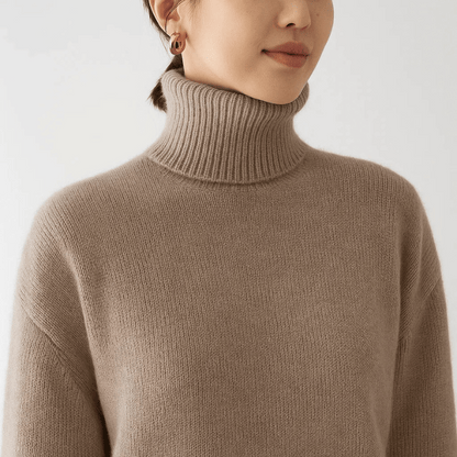 Oversized Rollkragenpullover Silhouette für Frauen | Elowira -4