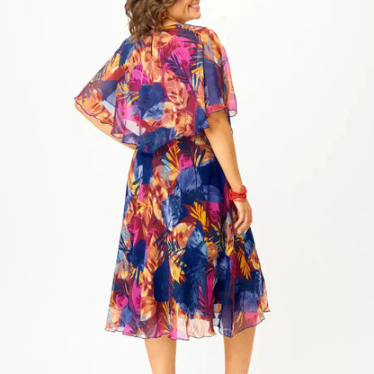 Comfortable plus-size chiffon everyday dress for women | Barbara -5