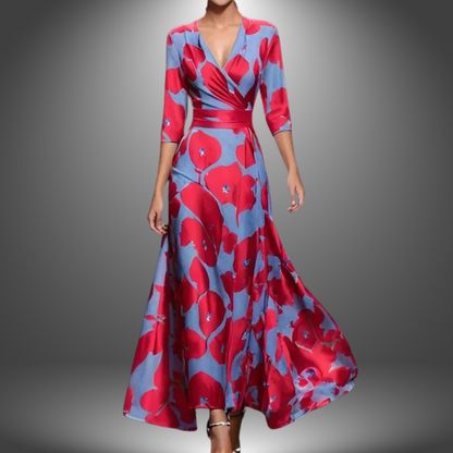 Floral Maxi Kleid mit Figurbetonendem Schnitt für Damen | Jessamine