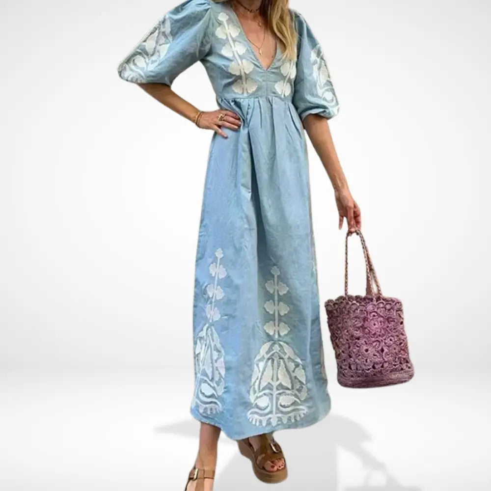 Elegantes Feines Sommerkleid mit Stickerei für Damen | Lacy -1