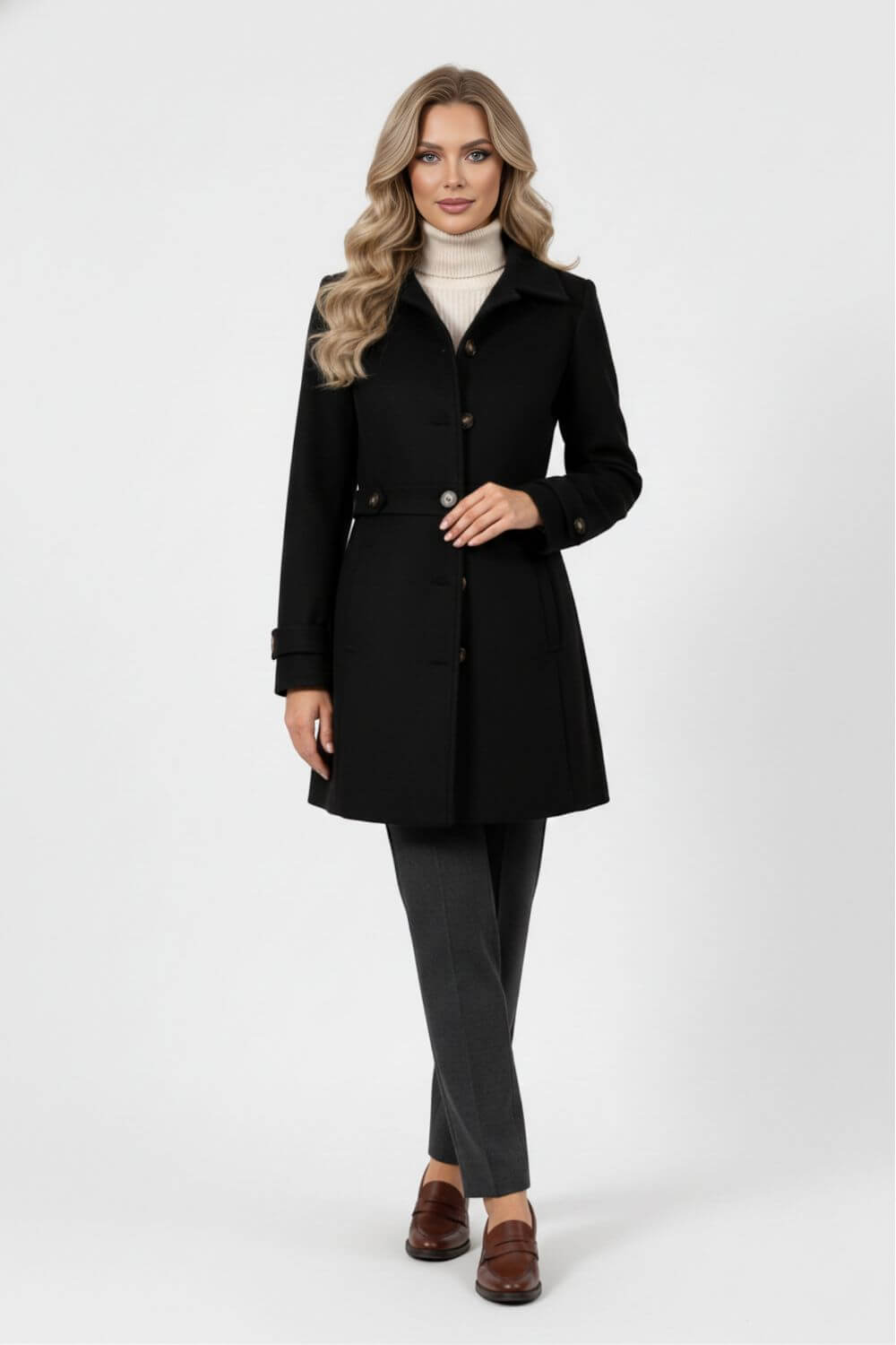 Eleganter Wintermantel Gürtel Knopfleiste für Männer | Alverine -3