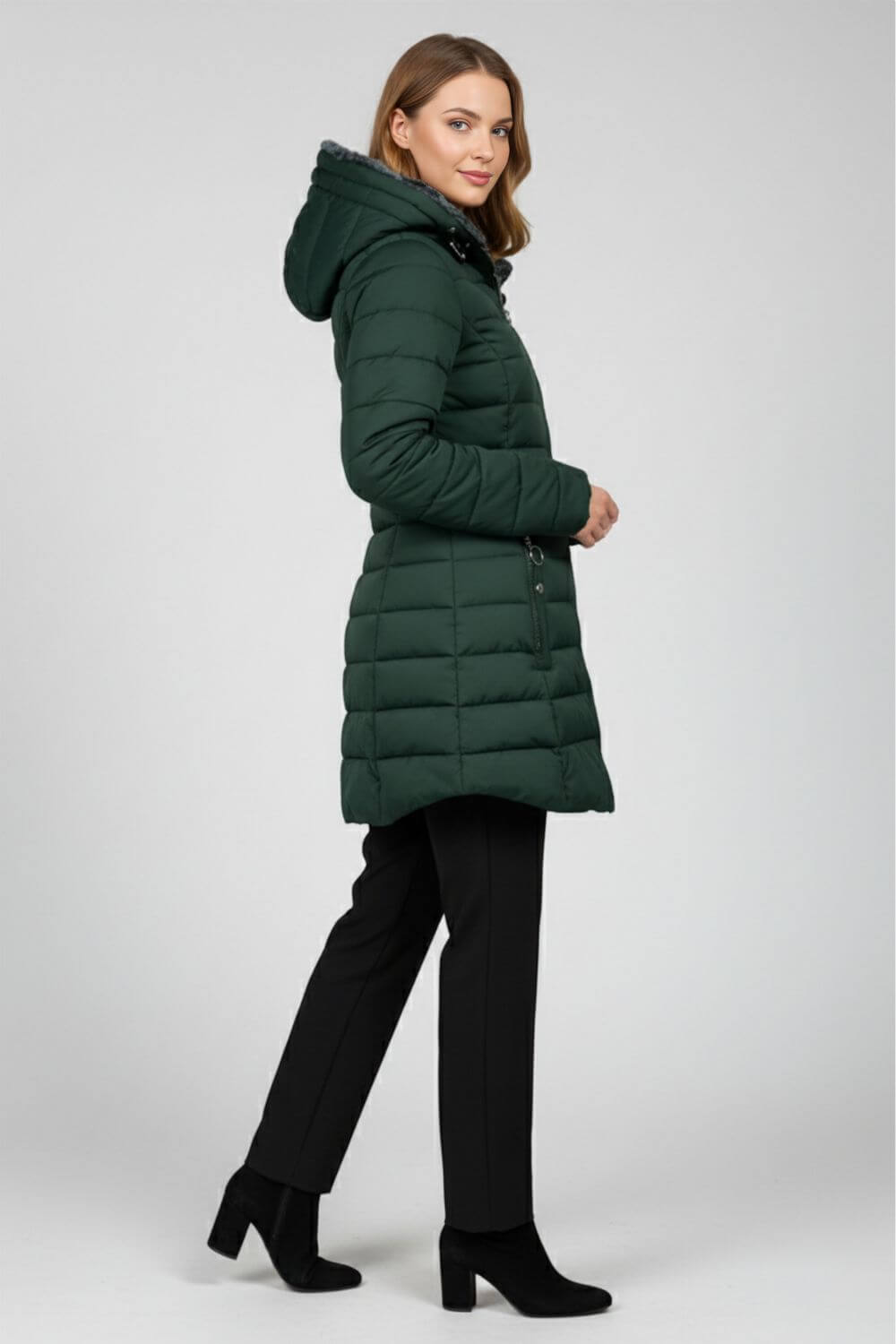 Lange Pufferjacke für Frauen | Elvaria -6